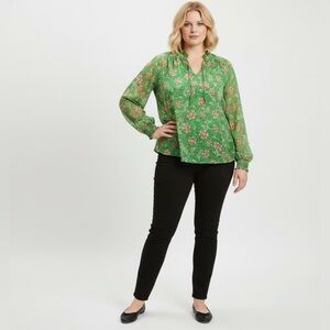 Joie long sleeve lined floral blouse size XL